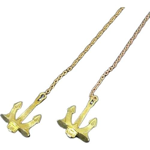 2pcs Metal Marine Anchor Sailing Navigation Simulation Assembled Anchor with 20cm Chains for RC 1:200 Battleship Boat Model
