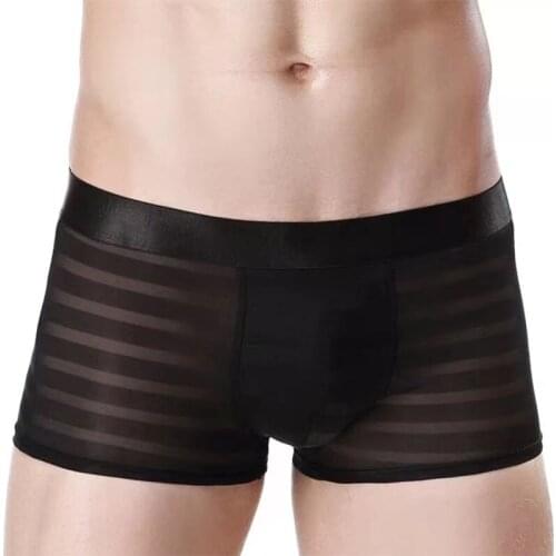 3pcs Direct Selling Mens Underwear Jacquard Ice Silk Boxer Briefs Sexy Mens Underwear Sexy Lingerie String Dropshipping