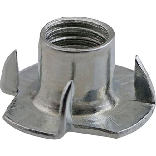 5/10/20Pcs M3 M4 M5 M6 M8 M10 Zinc Plated Four Claws Nut Speaker Nut T-nut Blind Tee Nuts with Pronge Furniture