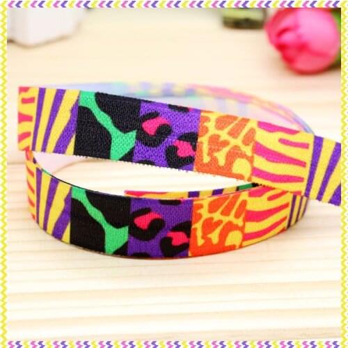 5/8'' Free shipping Fold Elastic FOE printed headband headwear hairband diy decoration wholesale OEM P4340