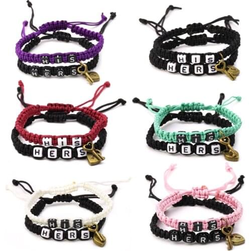Couples Bracelet His and Hers Matching Jewelry Lovers Boyfriend Girlfriend Braid