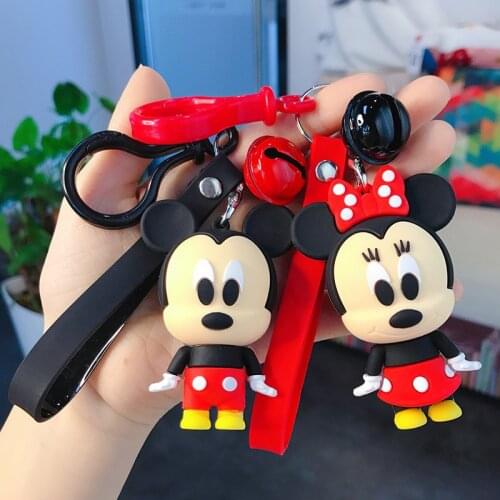 Disney Keychain Mickey Mouse Minnie Stitch Donald Duck Piglet Winnie the Pooh Figures Pendant For Car Bag Keyring