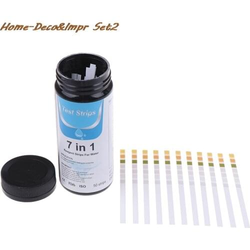 50pcs/bag Aqua Quick Test Aquarium Fish Tank Water Tropical Strips Kit Nitrite PH Strips KH GH Bromine Chlorine Tests 7 Levels