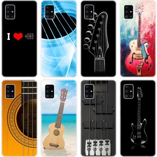 Vintage Music Guitars Case for Samsung Galaxy A12 A02 A03S A21S A22 A32 A52 A72 A82 Quantum 2 S21 Plus FE Ultra M02S M12 Cover