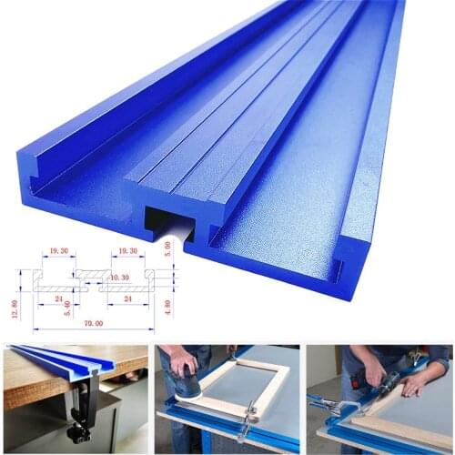 Woodworking Chute Aluminum Alloy T-shaped Groove Track Groove Ramp Track 70T Groove and Standard Bevel Cut Rail Stop Fence