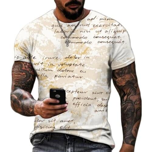 Sexy Designer Original Letter Print T-Shirt Mens Summer Round Neck Short Sleeve Street Fashion Oversized T-Shirt Large Size 6XL