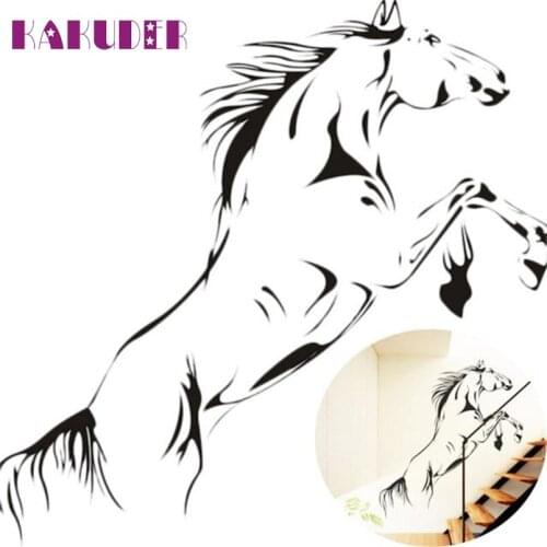 Kakuder Black Running Horse Wall Sticker Removable Vinyl Decal Art Mural Home Decor vinilos paredes #50 2017 1pc Drop