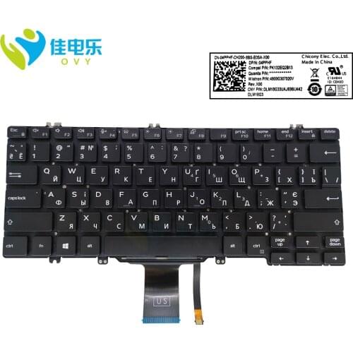 UA Ukrainian keyboard backlight for Dell Latitude E7280 5289 E7285 E5285 04PPHF 4PPHF backlit keyboards Russian replacement part