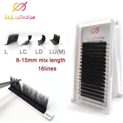 L/LC/LD/LU curl Mix L Lash,L Eyelash,L Curl Eyelash Extension Individual Soft Lashes makeup