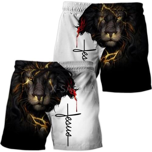 Summer mens and womens shorts elastic casual style 3D printing sports fitness running beach pants 2021 must-have on the island