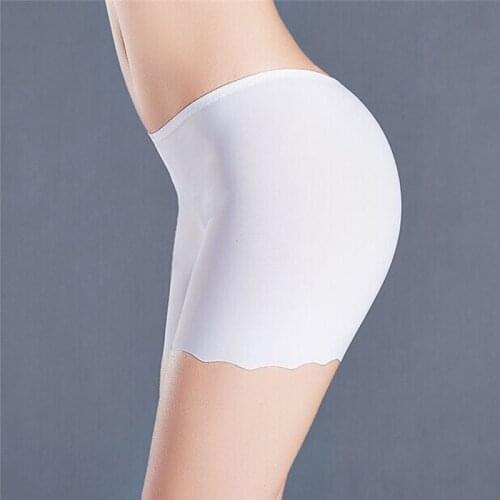 Hot Sale Seamless Trackless Ice Silk Anti-slip Safety Pants Girls Underwear Women Safety Shorts Pants Nylon High Waist Panties