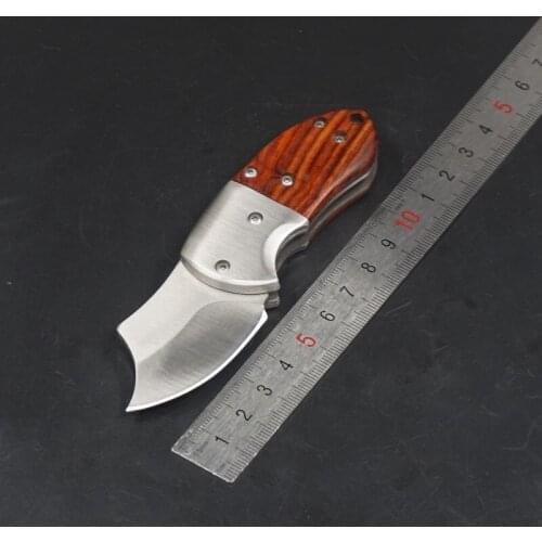 Small Folding Knife Camping Outdoor Utility Hunting Survival Knives Wood Handle Tactical Pocket Knife EDC Multi Tools
