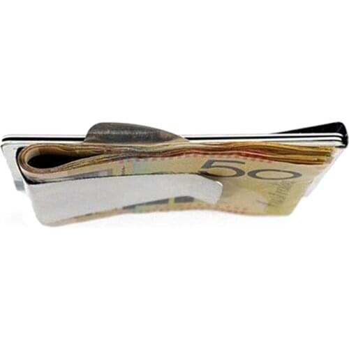 Metal Stainless Steel Money Clips Folder Stripe Print Silver Cash Clamp Holder Wallet Slim Card ID Money Clips Men Womener