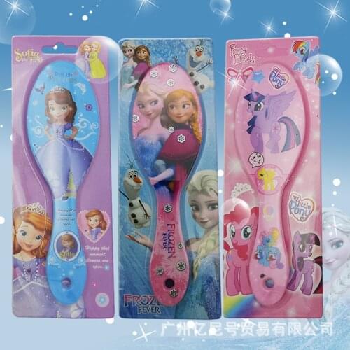 Disney Beauty fashion toys Curly Hair toys Brush Combs cartoon frozen princess children air cushion Anti-static toys Plasti
