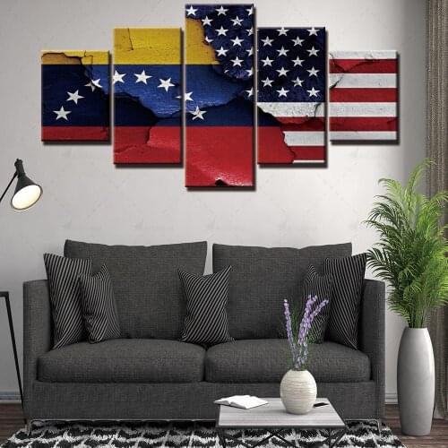 Modular Hd Print US National Flag Picture Home Decoration 5 Set Painting Canvas Modern Poster Framework Wall Art For Living Room