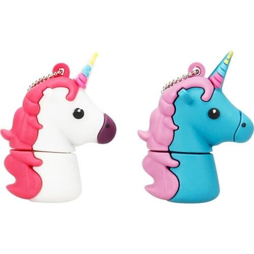 Cartoon cle usb flash drive 128GB 64GB pendrive Creativity unicorn 32GB 16GB pen drive 8GB flash usb 2.0 memoria usb stick key