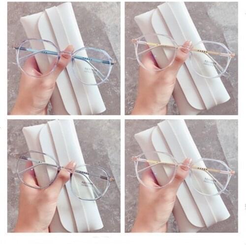 2021 New Fashion Anti Blue Light Glasses Blocking Eyewear Women Acetate Optical Frame Computer Glasses Round Frame Glasses