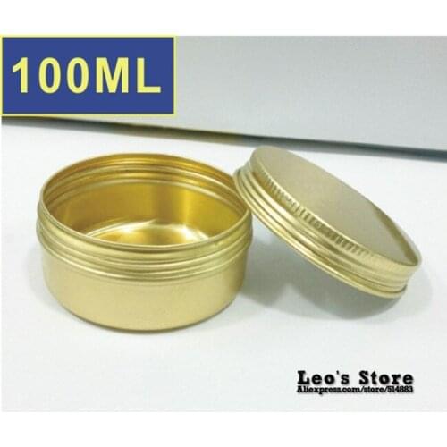 Wholesale 28mmx82mm 50pcs/lot 100ml golden aluminum Jars,cream & cosmetics container,electronic protect,LAJ-20a