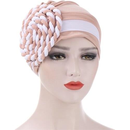 Autumn Winter Womens Simple Beanie Muslim Ladies Hat Indian Style Hair Care Cap Womens Sleeping Hat Chemo Beanie Hats