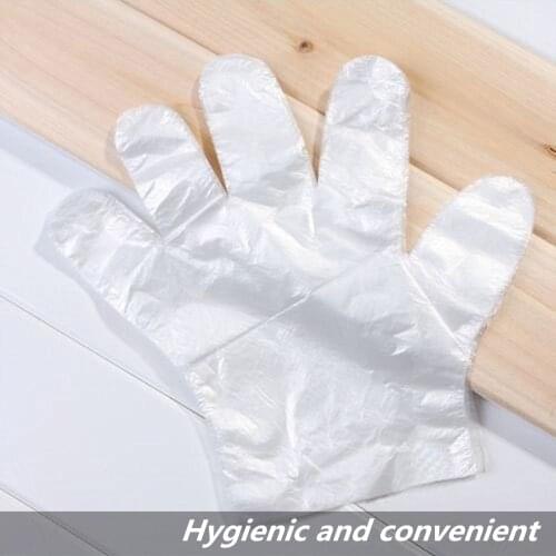 50/100 Pcs Food Plastic Gloves Eco-friendly Disposable Gloves For Restaurant Hotel BBQ Food Plastic Gloves Kitchen Gloves Clear