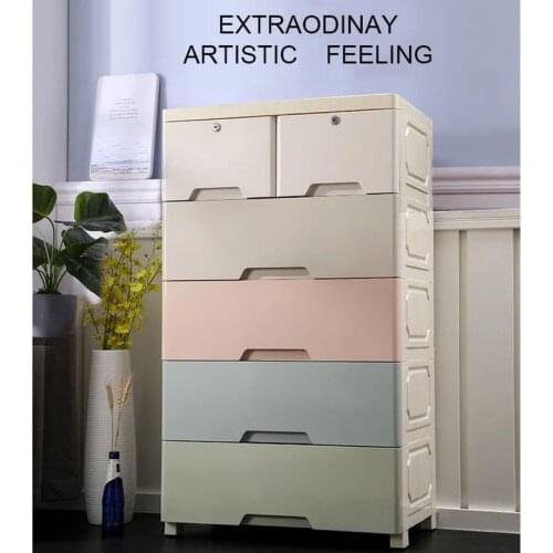 Thicken large drawer storage cabinet for baby simple plastic five-layer childrens wardrobe five drawers