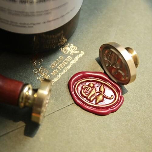Romantic Rose Wax Stamp European Style Embossed Lacquer Seal Envelope Mouth Wax Seal Pineapple Mustang Seal Wedding Decoration
