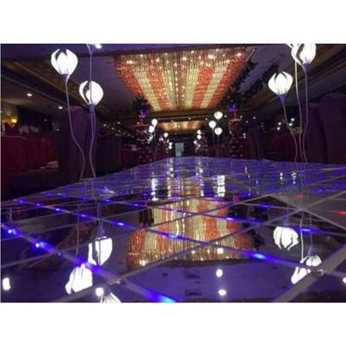 Luxury Shiny Crystal LED Wedding Mirror Carpet Aisle Runner T Station Stage Decoration Props 60 X 60 cm 10pcs/lot Free Shipping