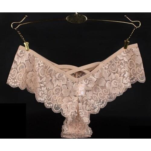 Plus Size XXL Sexy Ladies Thong Low Waist Buttocks Bandage Strings Thongs Lace Women Panties Underwear Briefs