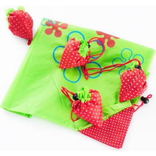 Storage Handbag Strawberry Grapes Pineapple Foldable Shopping Bags Reusable Folding Grocery Nylon Large Bag Random Color SN689