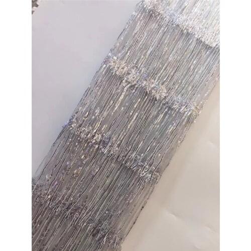 Wedding Sequence fringe Nigerian Lace Fabric Bridal Fashion African French Lace Fabric Tulle Mesh Net Lace Materials BZL-12.172