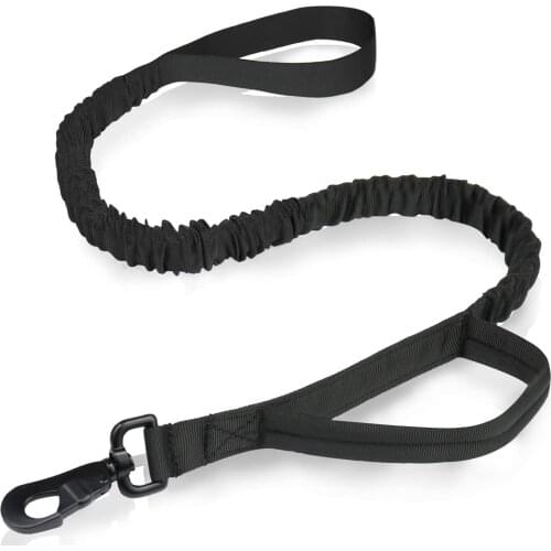 Tactical Bungee Dog Leash Adjustable Nylon Military Leash for Dog with 2 Control Handle