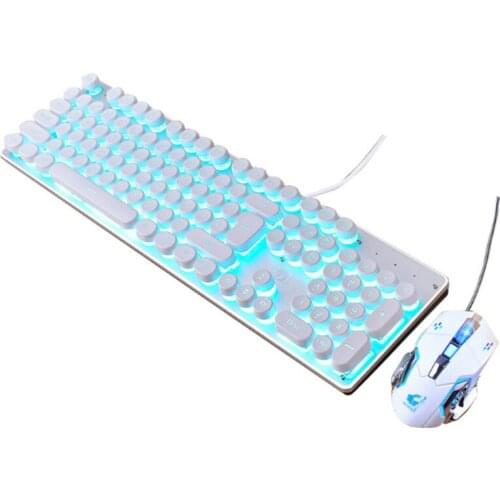 Technology K100 Steam Punk Machinery Handfeel Keyboard And Mouse Set Game Keyboard And Mouse For Tablet Desktop,104 Round Key