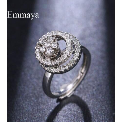Emmaya Fascinating Round Shape With Cubic Zircon Nobler Adjustable Ring Women And Ladies Charming Decoration In Party
