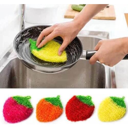 Strawberry Wipes Kitchen Towel Cleaning Rag Dishwashing Towels Acrylic Polyester Silk Dish Cloth Cleaning Cloth home cute