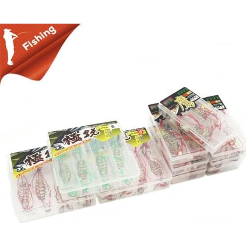 Explosion Fishing Hook Spring Lure Fluorescent anti-hanging end throw rod hook Waist drum bait cage Pesca