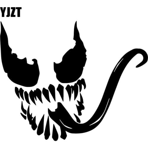 YJZT 16.2X13.2CM Venom Face Funny Vinyl Car Sticker Trunk Bumper Decoration Decals C25-1132
