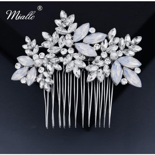 Miallo Fashion Crystal Hair Combs Clips for Women Accessories Silver Color Bridal Wedding Hair Jewelry Bride Headpiece Gifts