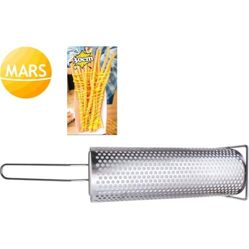 Snack Home Kitchen Tool Long French Fries Strainer 30cm Long Potato Chips Frying Basket Stainless Steel Mesh Strainer