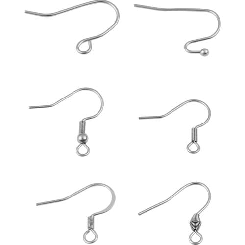50pcs/lot 316 Stainless Steel Earring Hooks Findings Earrings Clasps Hooks Fittings DIY Jewelry Making Accessories for Women