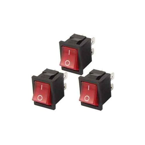 10pcs Red Light 4 Pin DPST ON-OFF Snap in Boat Rocker Switch 6A/250V 10A/125V AC