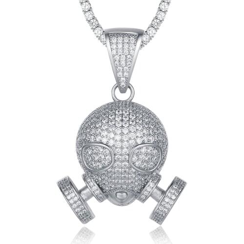 100% Micro Zircon Hip Hop Shining ET Alien Pendant Necklace For Men Jewelry Party Gift Wholesale Zircon Tennis Chain