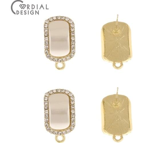 Cordial Design 30Pcs 12*21MM Jewelry Accessories/Earring Stud/Imitation Pearl/Rectangle Shape/DIY/Jewelry Findings & Components