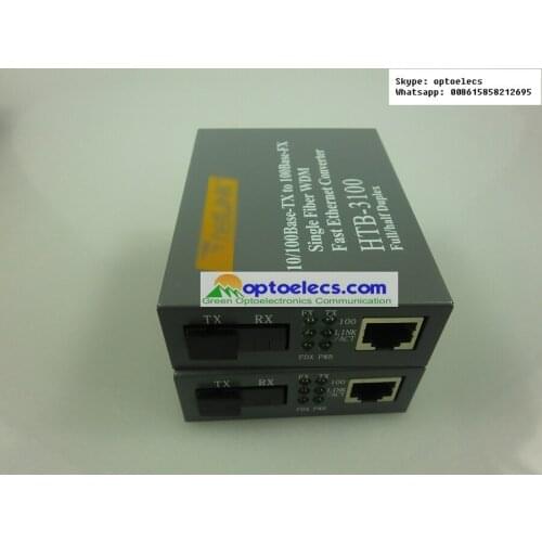 Free Shipping Htb-3100ab-80km Optical Fiber Media Converter 80km SC 10/100M Singlemode Single Fiber