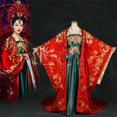 Chinese Style Aesthetic Embroidery Costume Hanfu Princess Empress Costume for TV Play Phoenix Warriors- Legend of Heavenly Tear