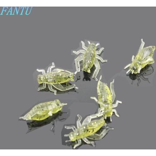 FANTU Cricket Soft Lure Fishing Artificia Lure PVC Bait 0.75g/2.5cm Insect Bait Carp Grass Carp Lures 50PCS/lot
