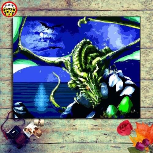 Painting by numbers art paint by number Cartoon game dragon