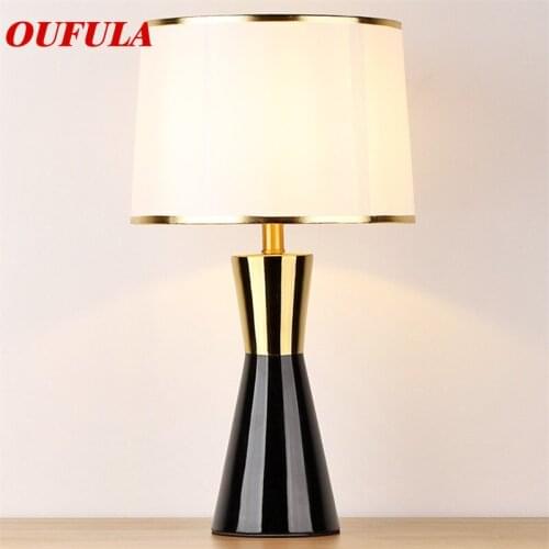 OUFULA Ceramic Table Lamps Desk Luxury Modern Contemporary Fabric for Foyer Living Room Office Creative Bed Room Hotel