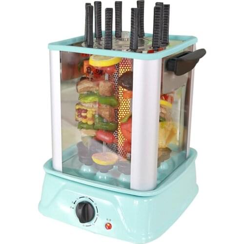 Commercial Smokeless Electric Grill Skewer Barbecue Machine Rotating Barbecue Vertical BBQ Grill Household Electric Grill
