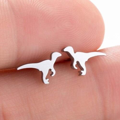 Korean Earings Fashion Jewelry Dinosaur Earrings stainless steel Statement Earrings Stud Earrings For Women Brincos Wholesale
