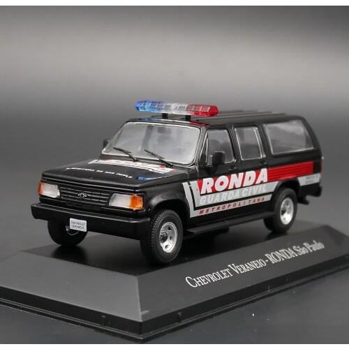 Diecast 1:43scale Chevrolet Off-Road Vehicle Brazil Police Car Alloy Toy Car Model Collectible Gift Decoration Display Hot Toys